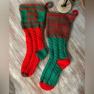 🌿🎄 Handmade Crocheted Christmas Stockings